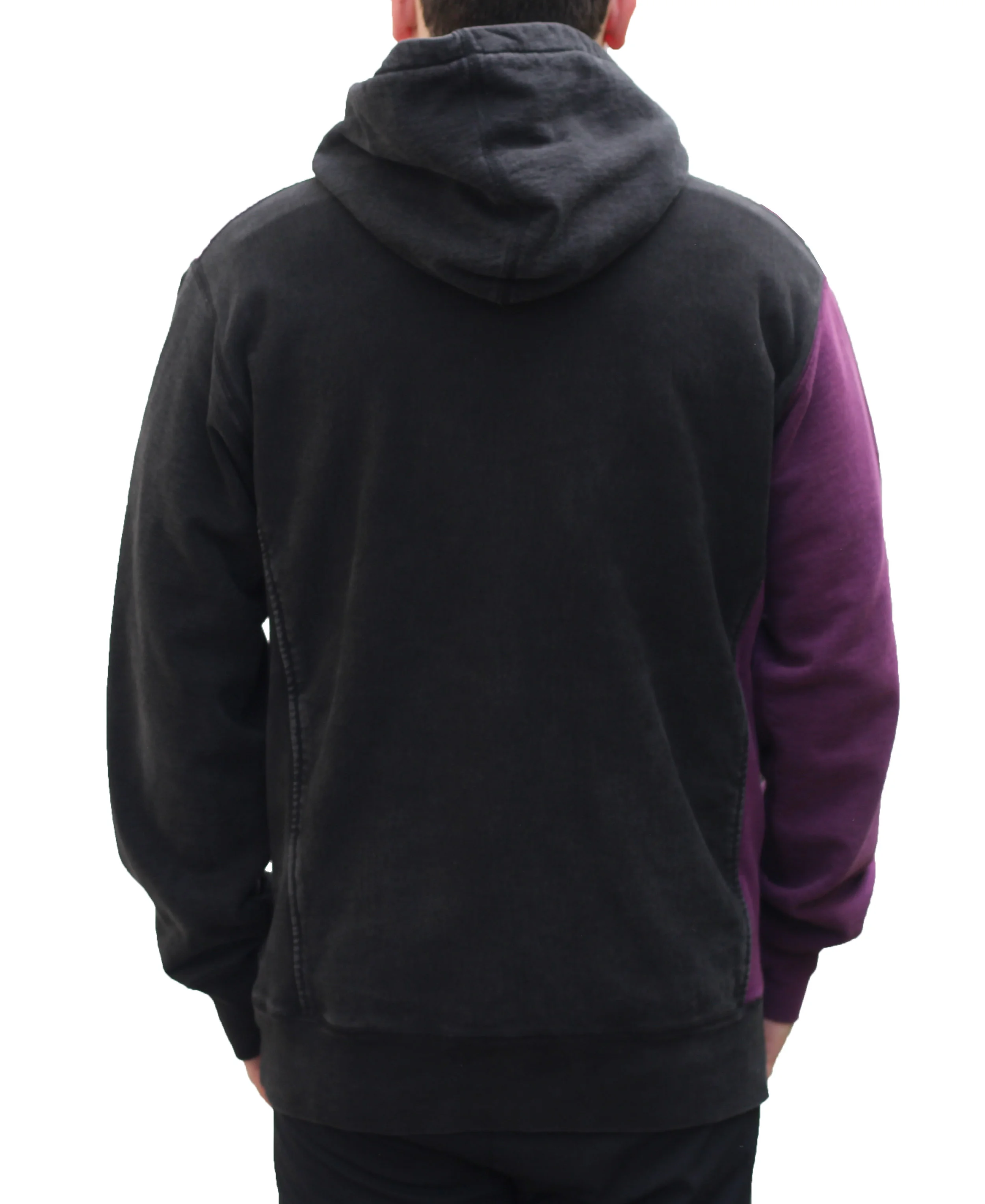 Supreme burgundy and black split hoodie