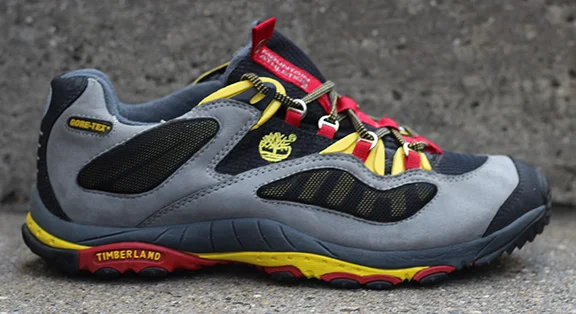 Timberland Mountain Athletics Low Grey, red, and yellow