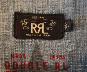 RRL Denim Button Down Shirt (Size L) — RootsBK
