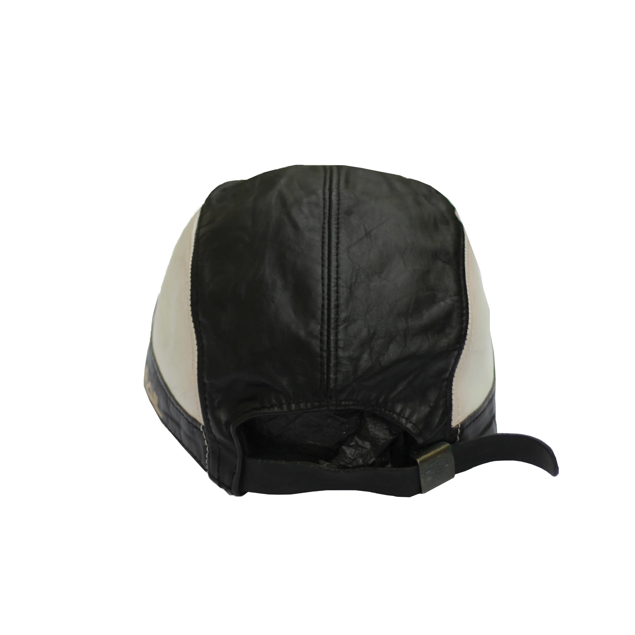 Vintage 90s Third Rail black and white leather 5 panel hat