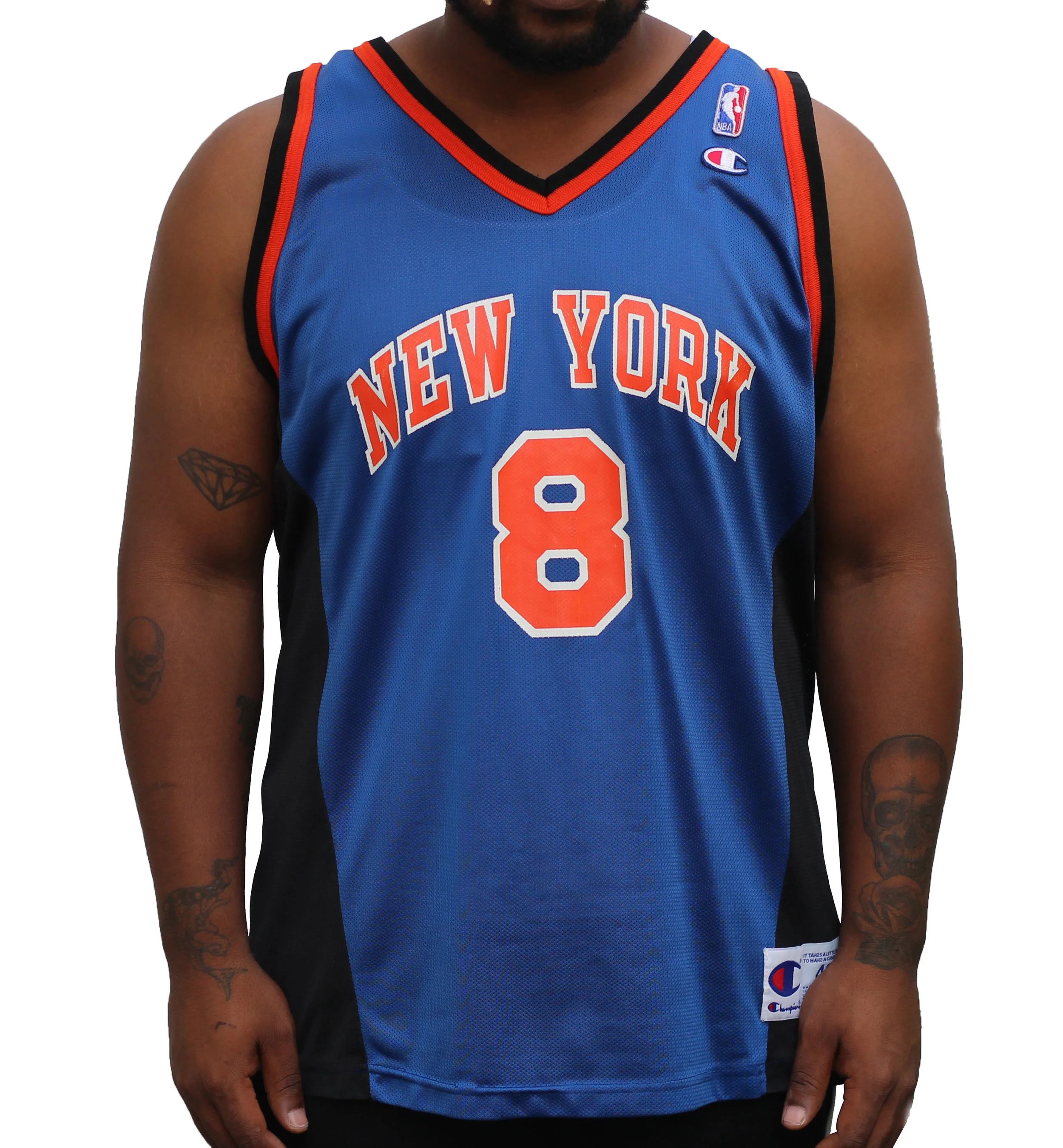 Vintage 90s Champion new York Knicks Latrell Sprewell jersey.