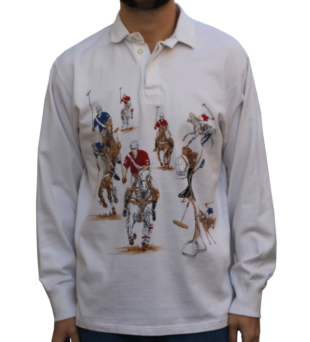 Vintage Polo Ralph Lauren White Horseman Rugby (Size M) — Roots