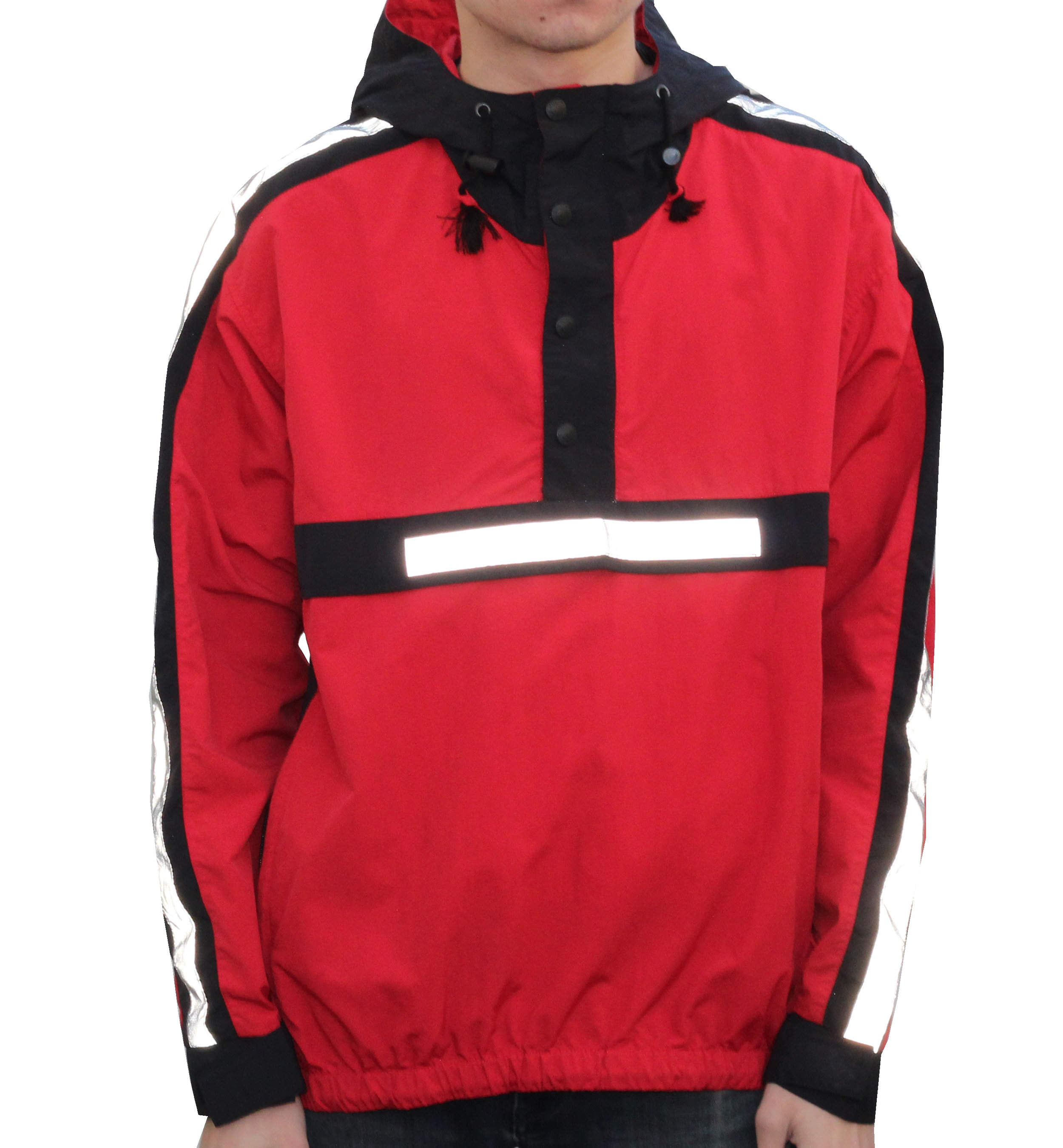 Vintage DKNY USA Red / Black / 3M Pullover Windbreaker (Size L) — Roots