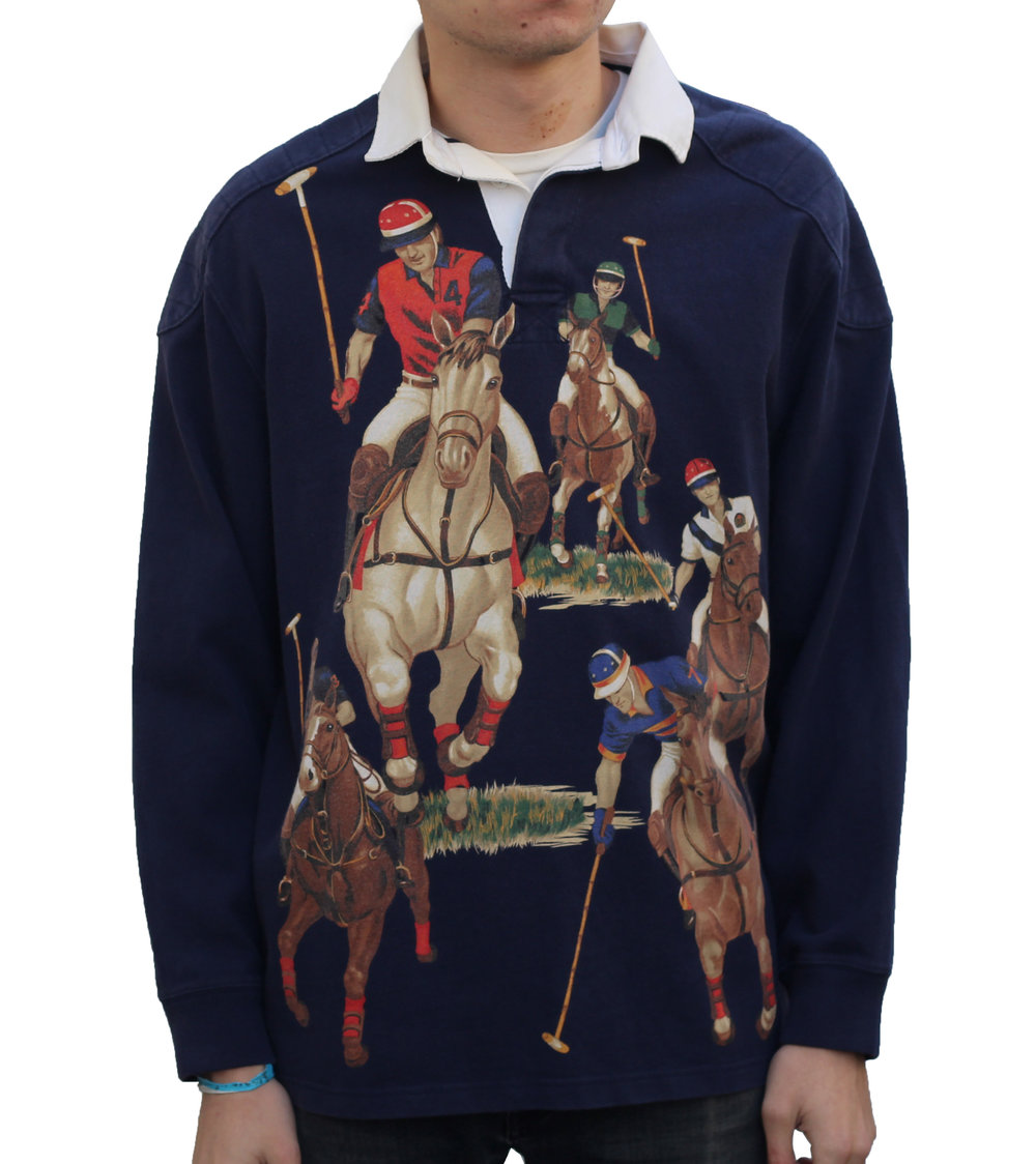 Polo Ralph Lauren 5 Horseman Navy Rugby (Size M) — Roots