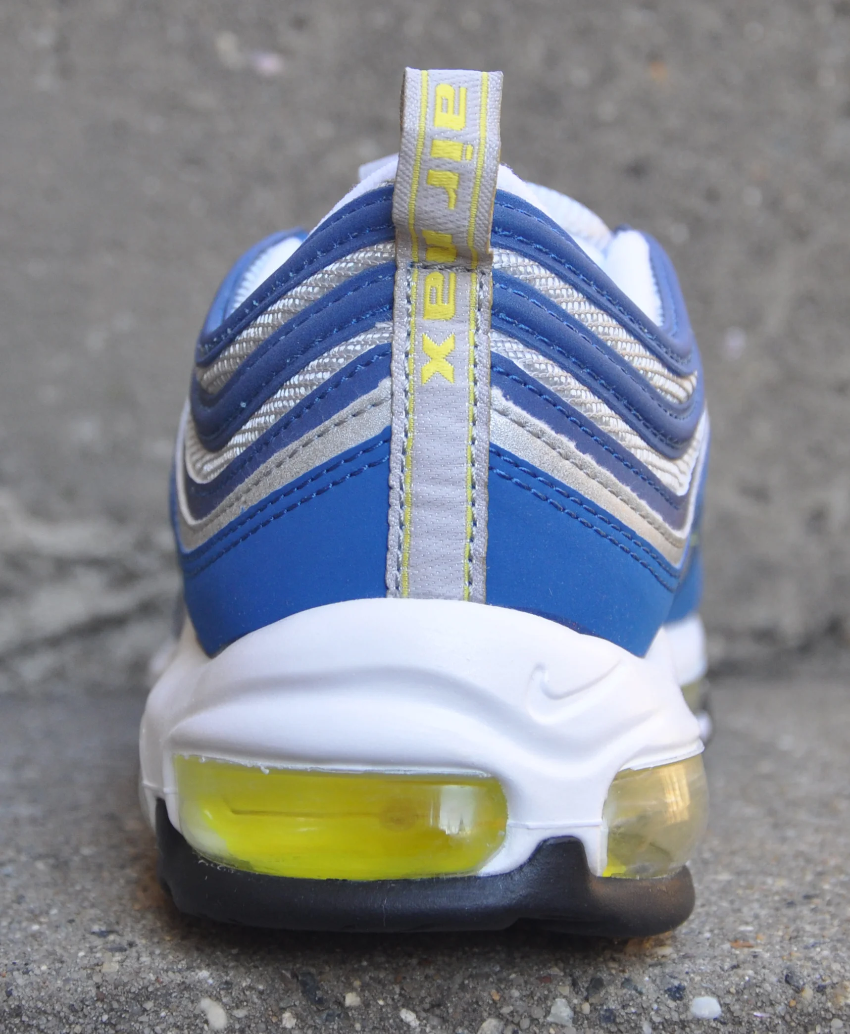 Nike Air Max 97 Atlantic Blue and volt yellow.