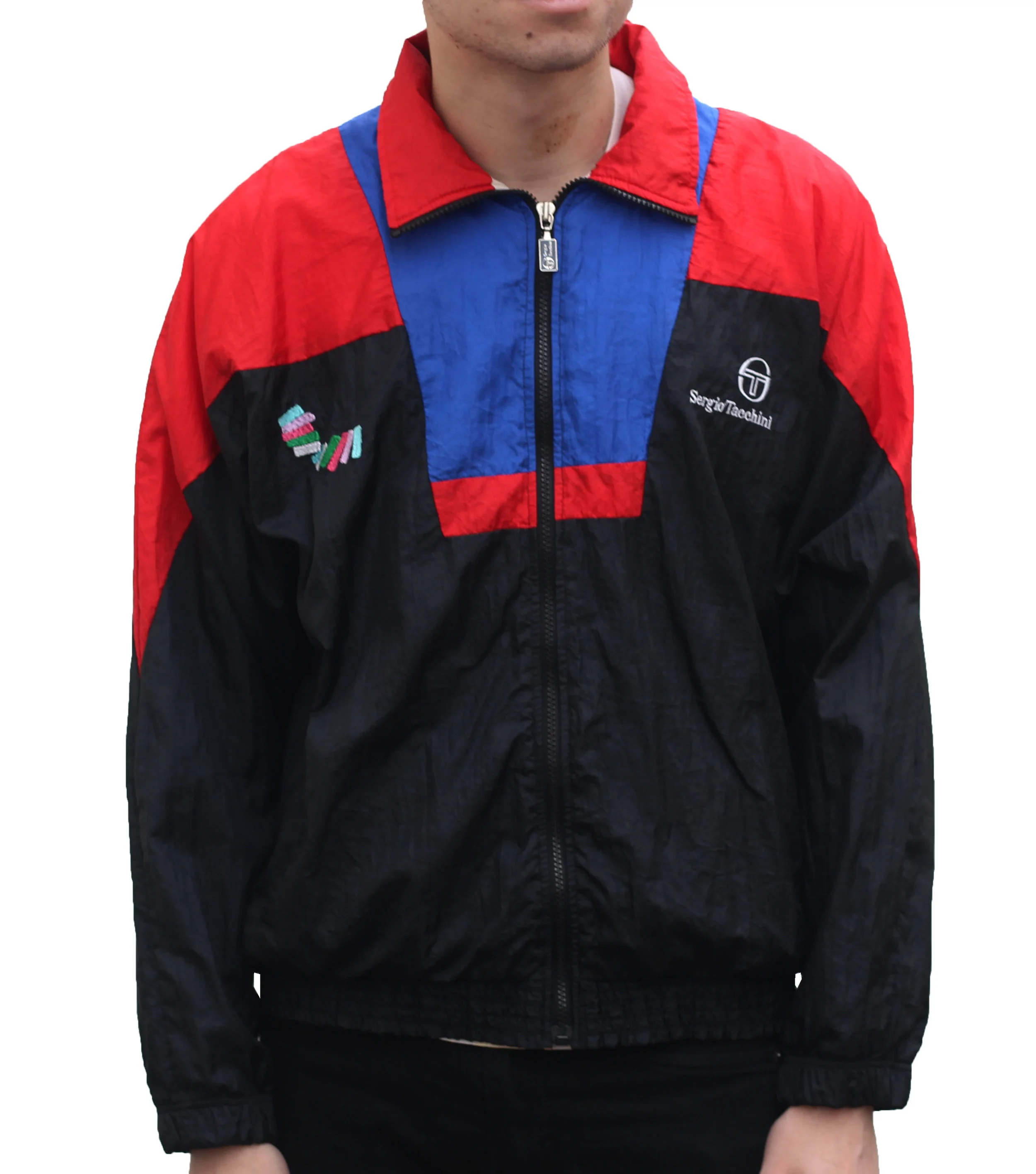 Vintage Sergio Tacchini Colorful Windbreaker (Size 38) 