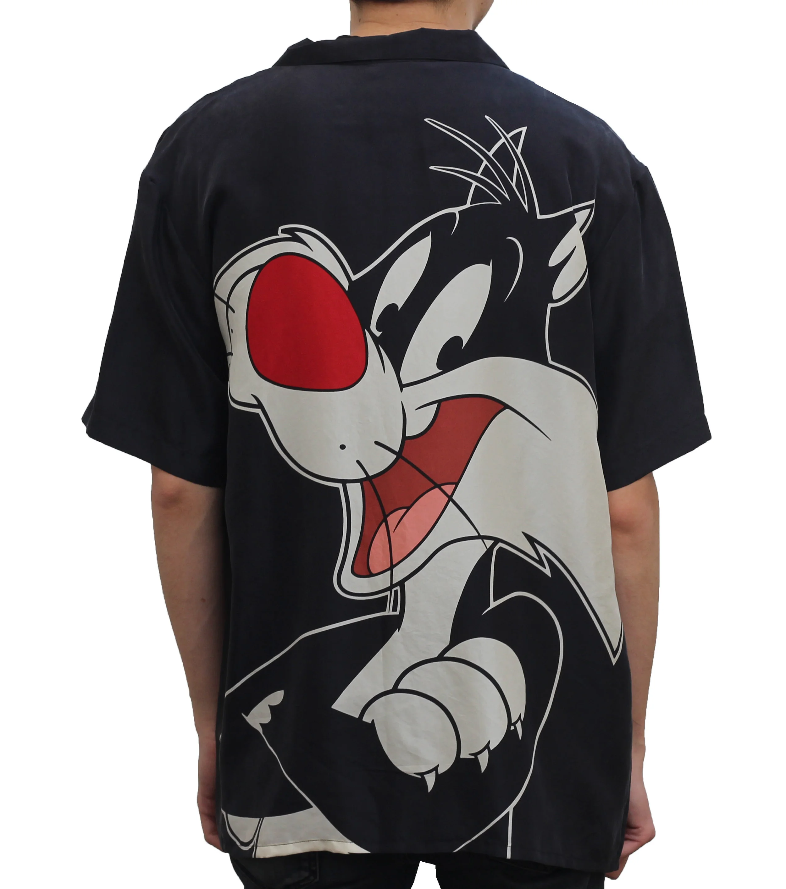 Vintage American Characters Looney Tunes Sylvester Silk Button Down Shirt