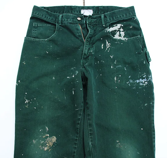 Vintage 90s Guess Jeans Work Wear green carpenter jeans.