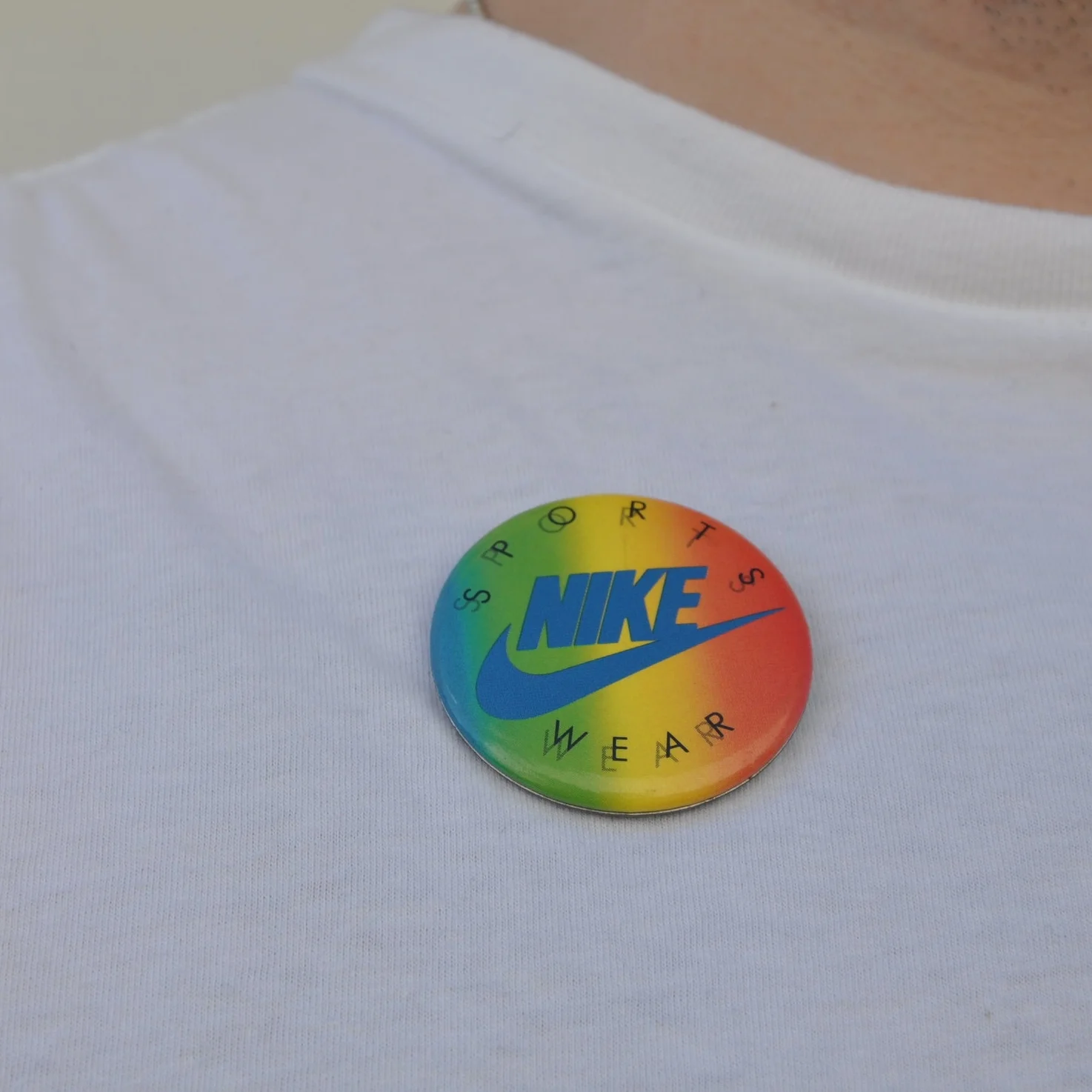 Vintage 90s Nike Sportswear Colorful Pin.