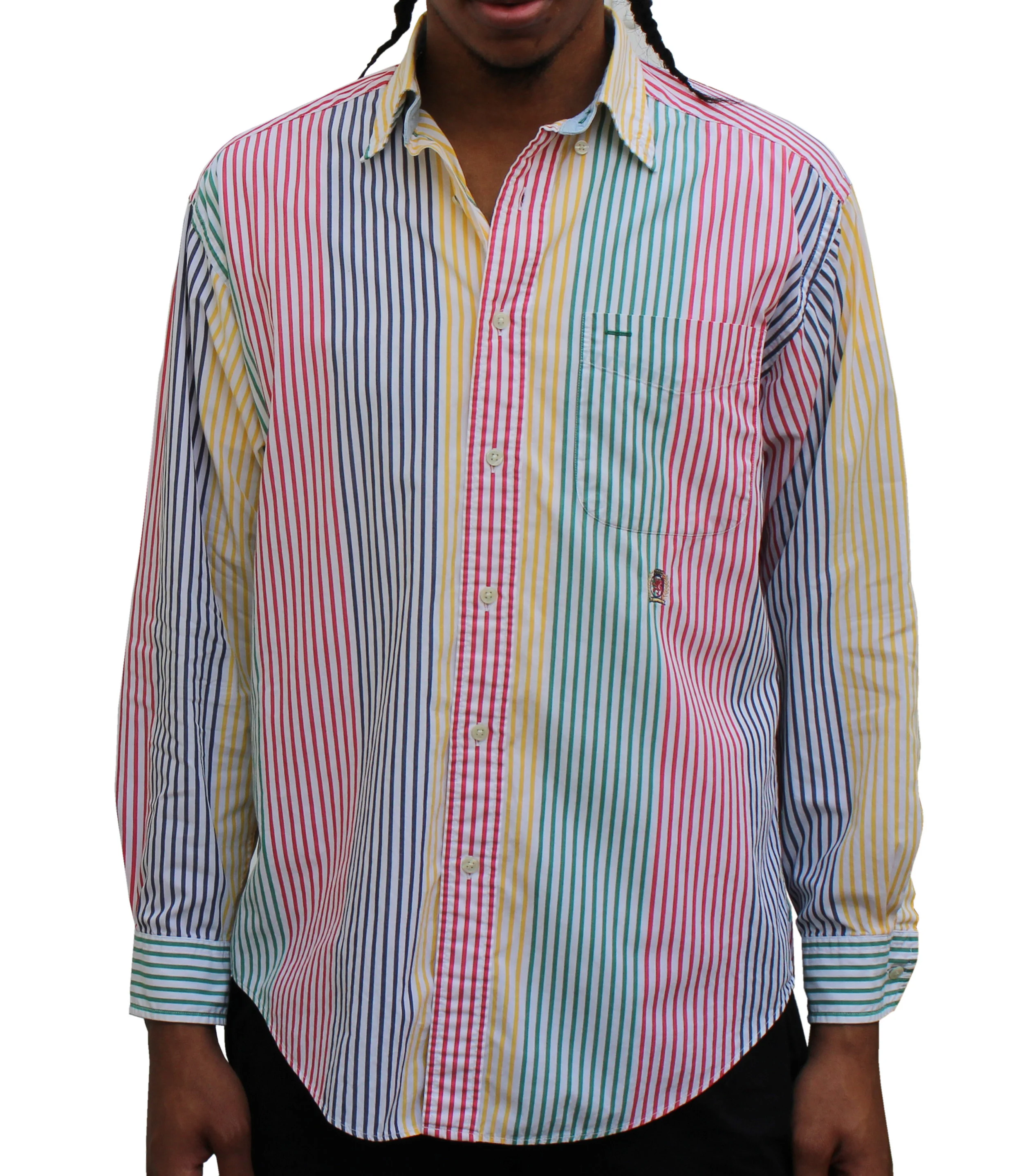 Vintage 90s Tommy hilfiger Colorful striped button down shirt