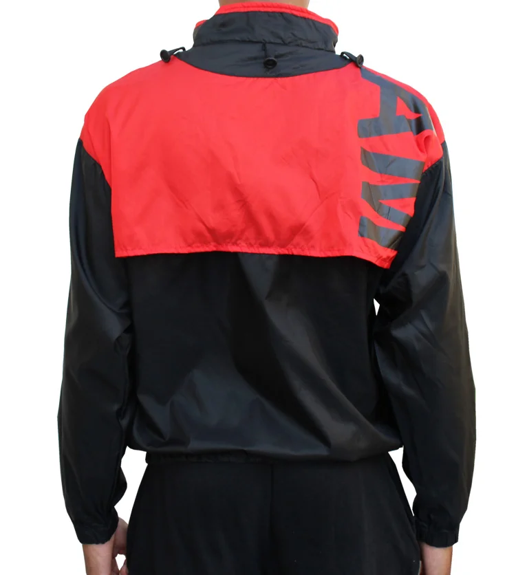 black and red adidas windbreaker