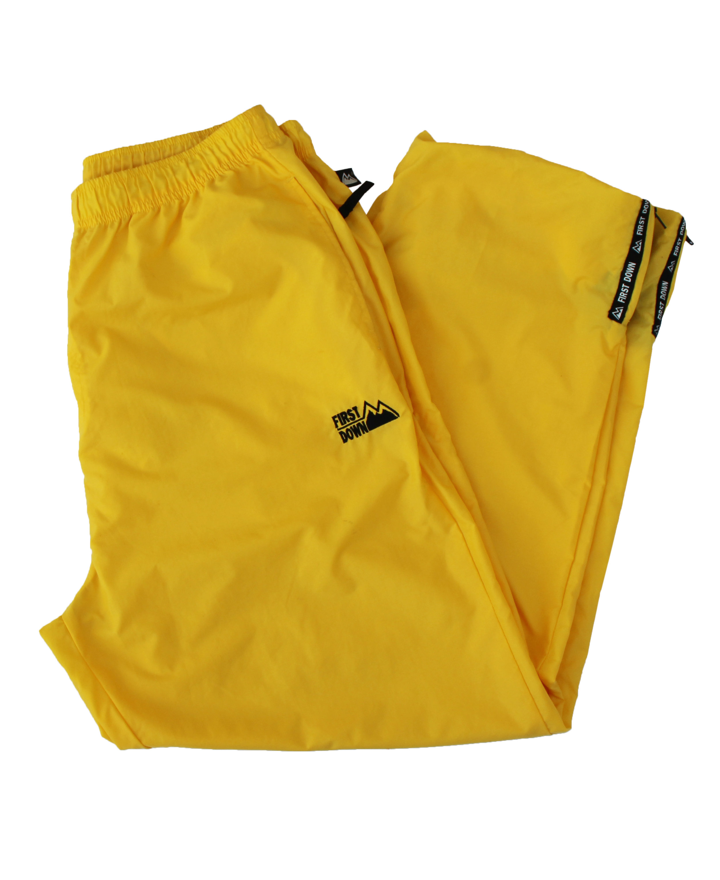 Vintage 90s First Down yellow and black windbreaker pants