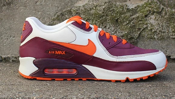 Nike Air Max 90 Sail Orange Blaze / deep garnet