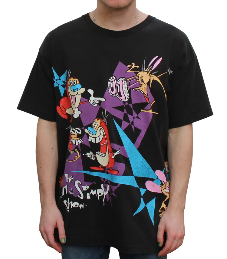 Vintage 90s Ren &amp; Stimpy show double sided t shirt. 