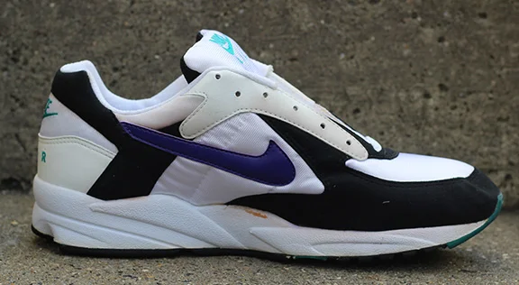 Nike Air Icarus white, purple, and emerald