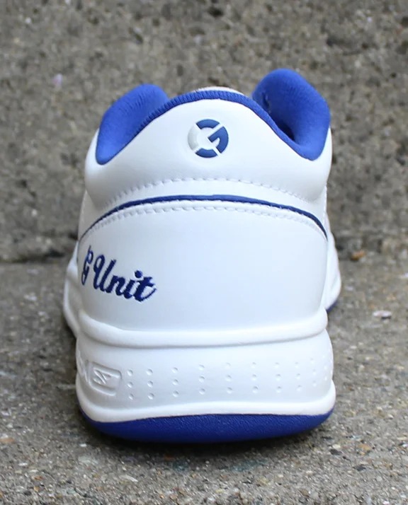 Kids Reebok G Unit III white and royal.
