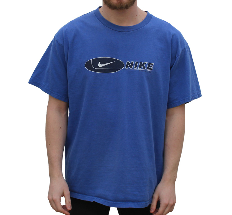 Vintage Nike Athletics Blue / Black T Shirt (Size XL) — Roots