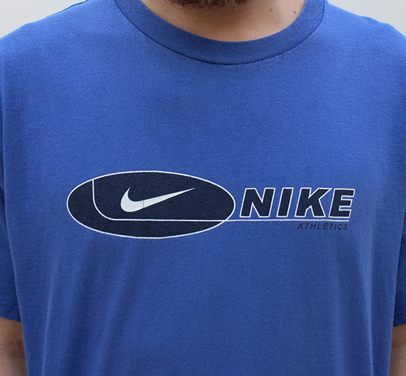 Vintage Nike Athletics Blue / Black T Shirt (Size XL) — Roots