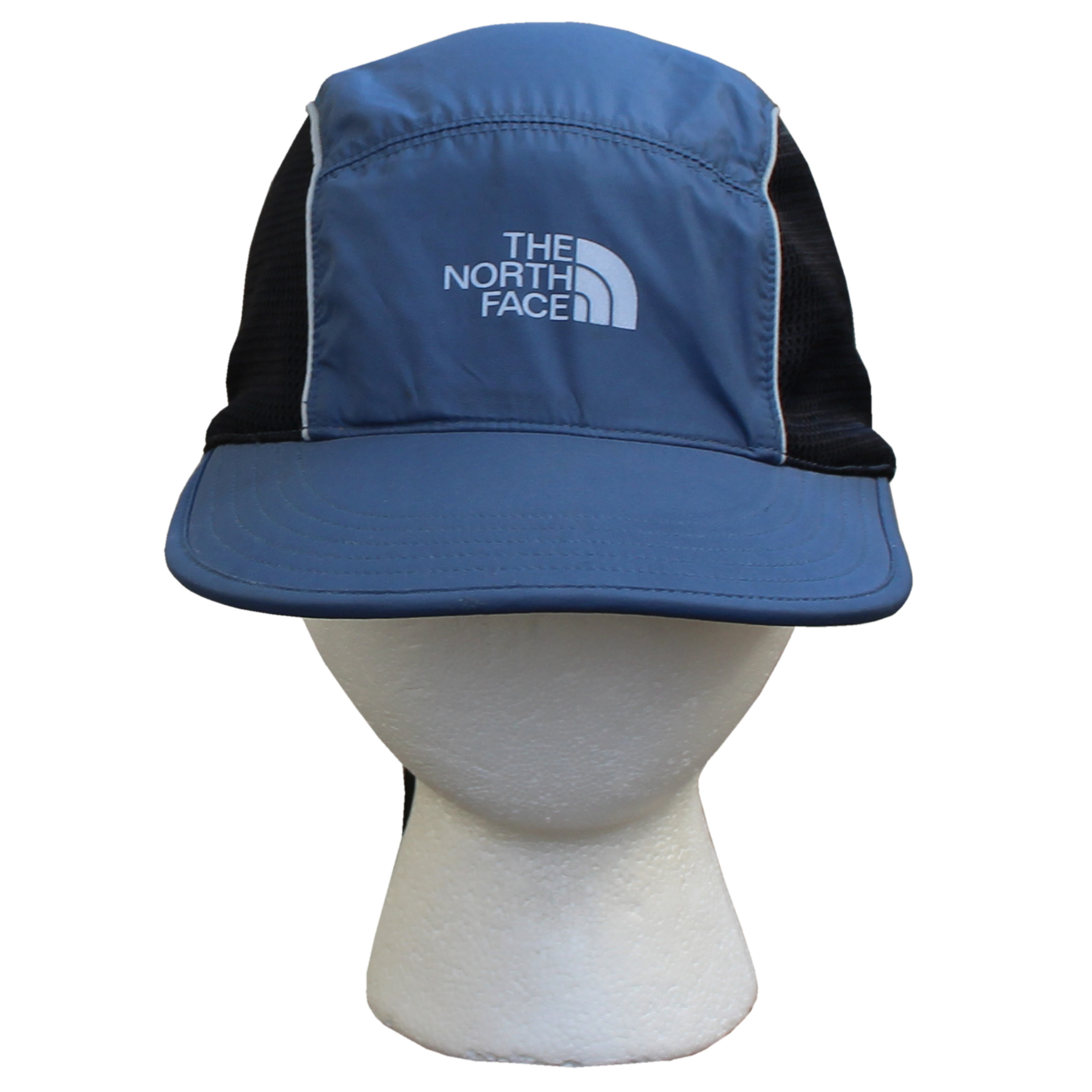 The North Face Blue Black 3m reflective trim hat.