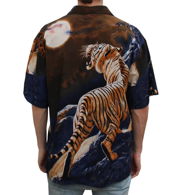 Vintage 90s Billonbay Tiger All Over Print Button Down Shirt