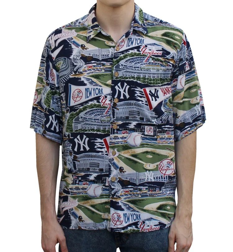 Vintage Ray Spooner New York Yankees All Over Print Button Down