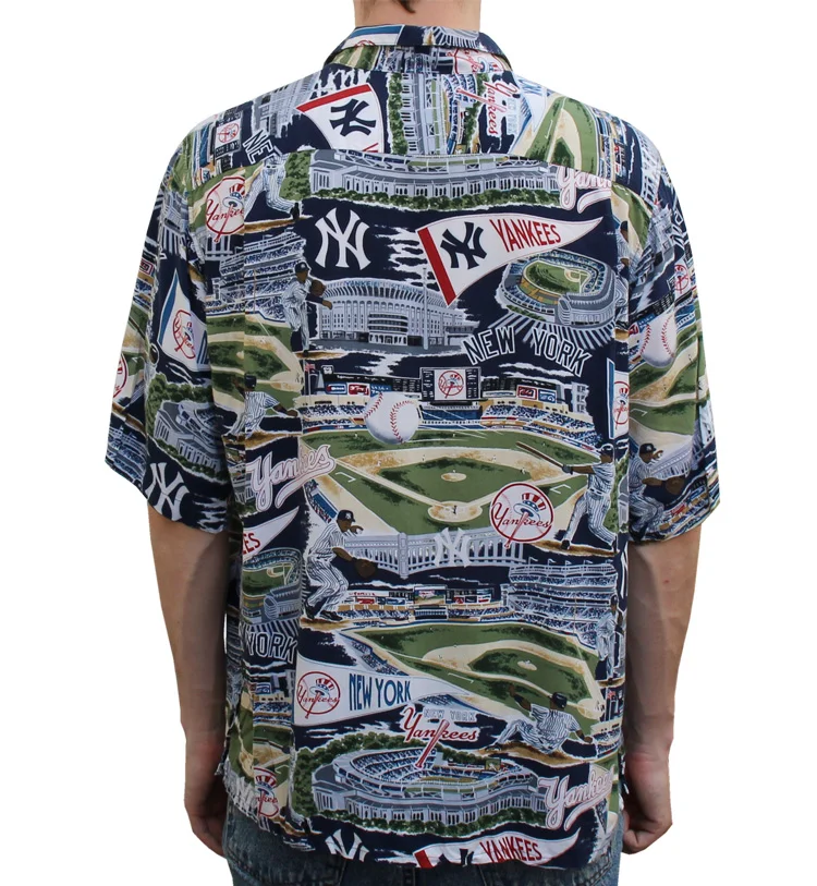 Vintage 90s Ray Spooner New York Yankees All Over Print Button Down