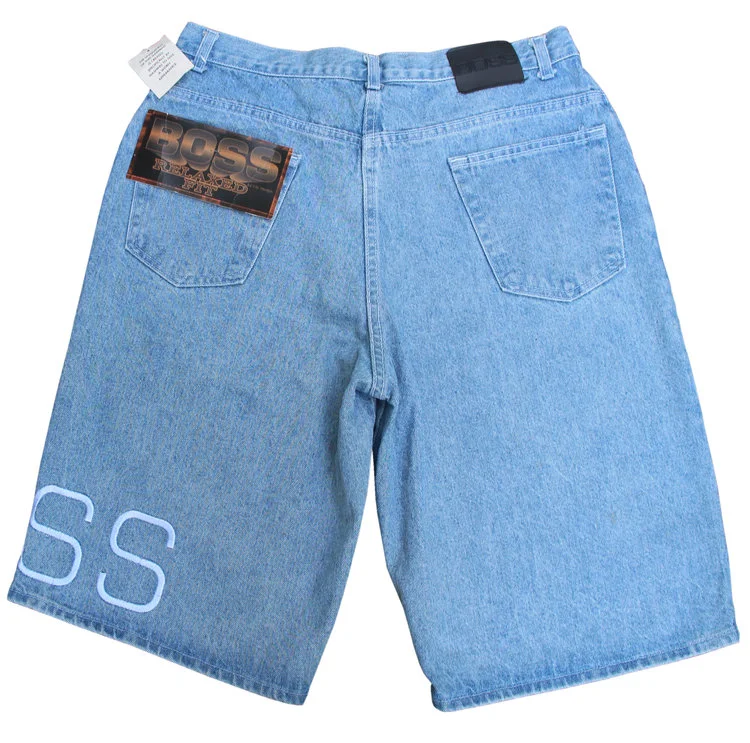 Vintage BOSS Embroidered Relaxed Fit Denim Shorts