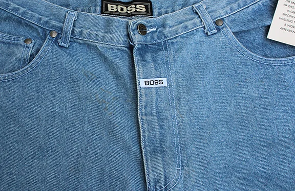 Vintage BOSS Embroidered Relaxed Fit Denim Shorts