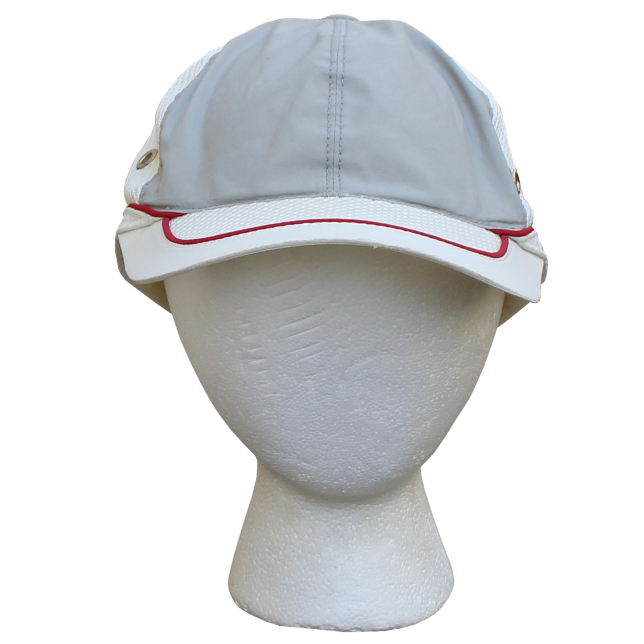 Vintage Prada Mesh Piping Strapback White / Grey / Red Hat (Size M ...