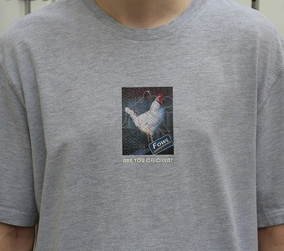 Vintage And 1 Are You Chicken Fowl Grey T-Shirt