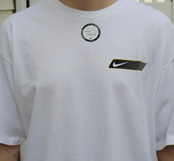 Vintage Nike Reflective Gradient Graphic White / Black / Green T Shirt 