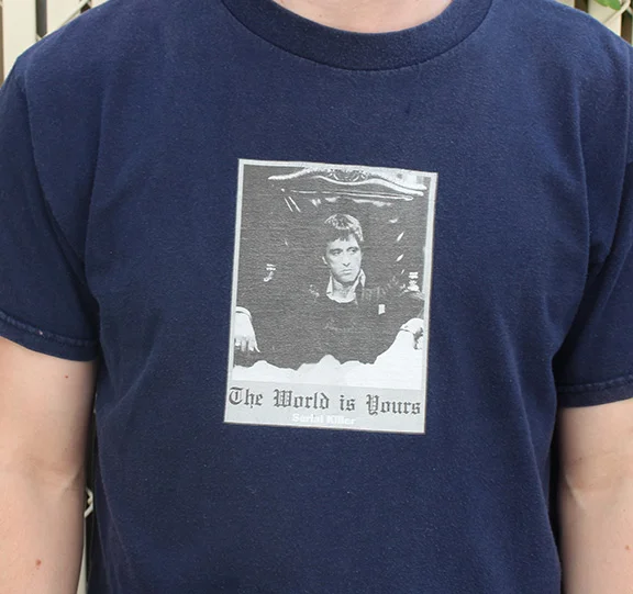 Vintage Serial Killer Scarface navy t shirt.