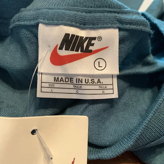Vintage 90s Nike Uptempo Light Green T Shirt.