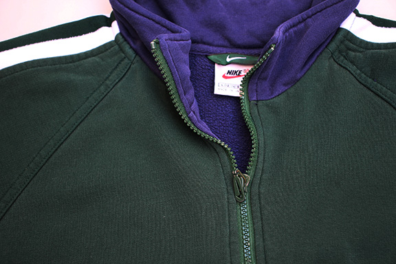 Women’s Vintage Nike Half Zip Green / Blue /White Sweatshirt