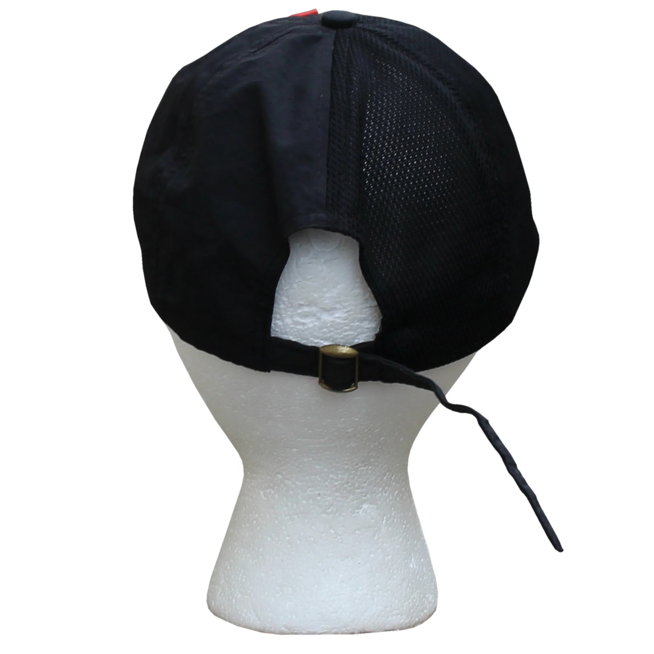 Prada Black / Red Mesh Nylon Strap Back Hat