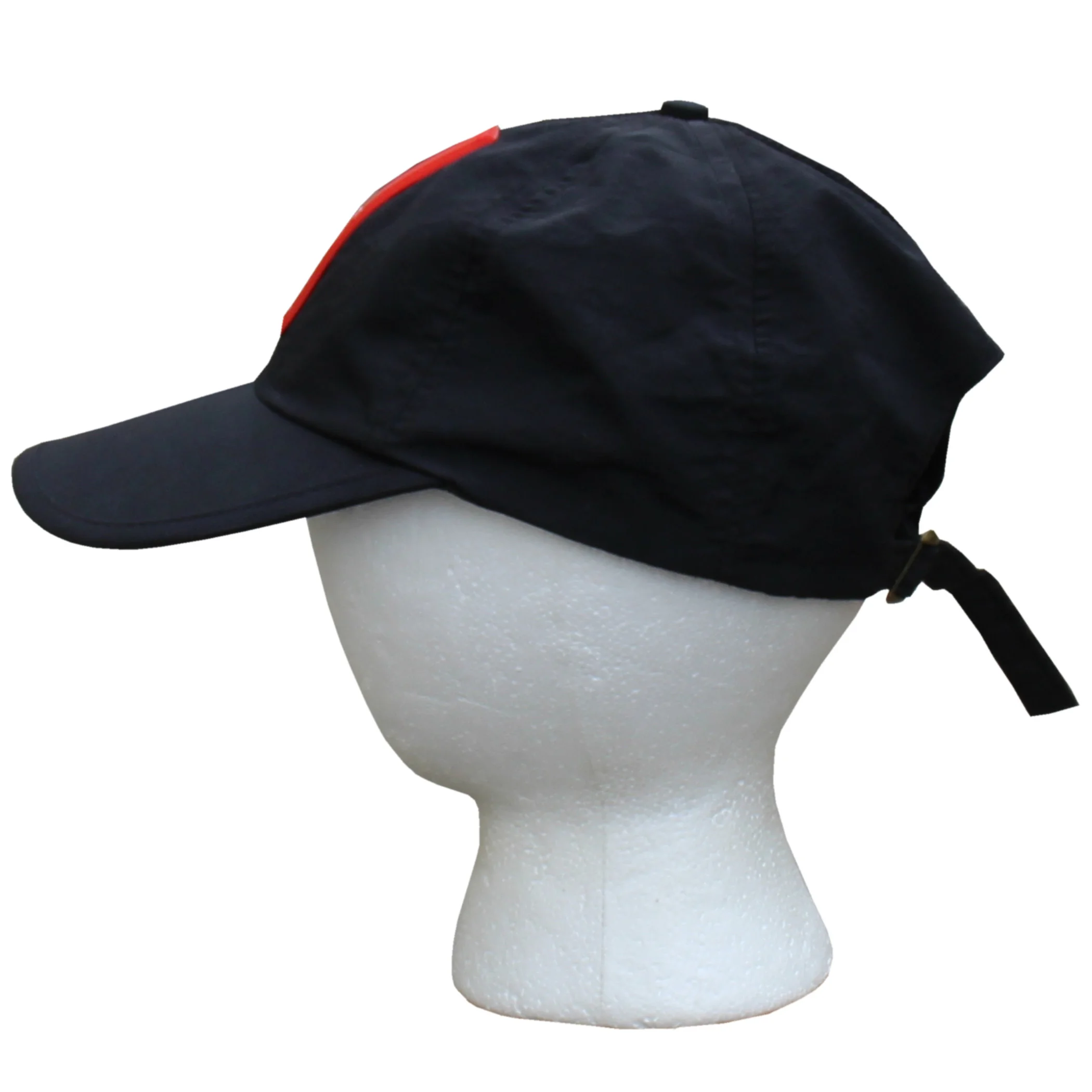 Prada Black / Red Mesh Nylon Strap Back Hat