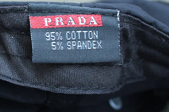Prada Black / Red Mesh Nylon Strap Back Hat