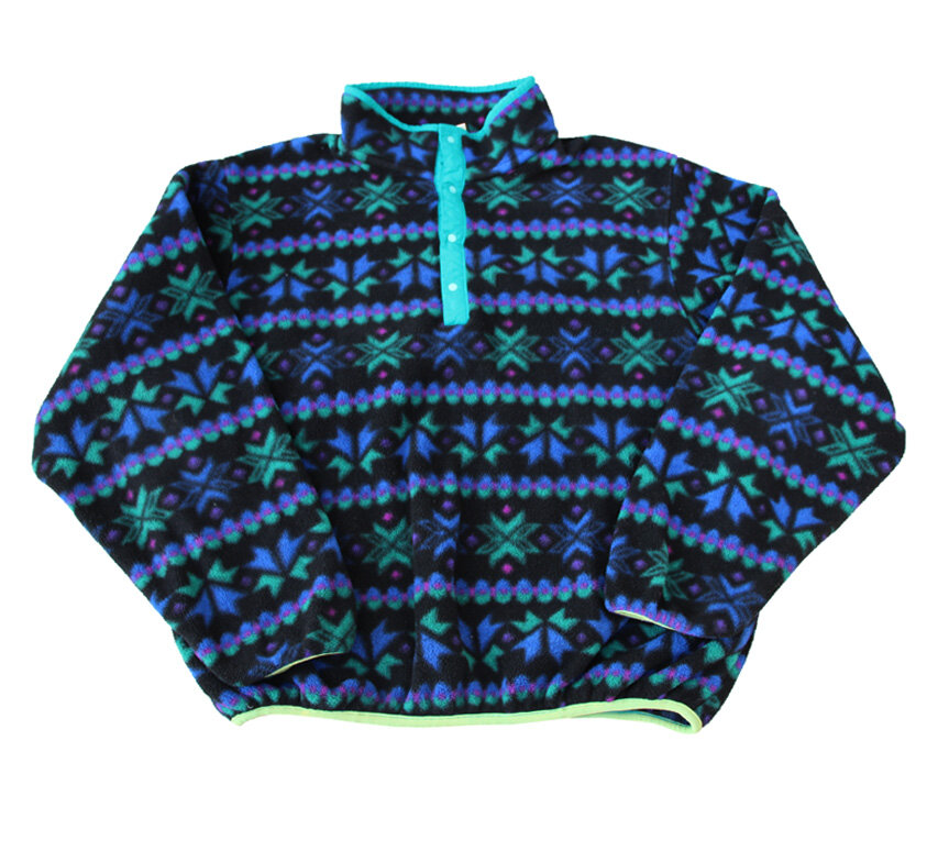 Women's Vintage Eastern Mountain Sports Beige Snap Fleece Sweater (Size  Women`s S) — Roots
