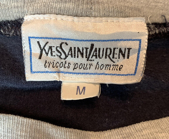 Vintage Yves Saint Laurent Big Logo Ringer T Shirt (Size M) — Roots