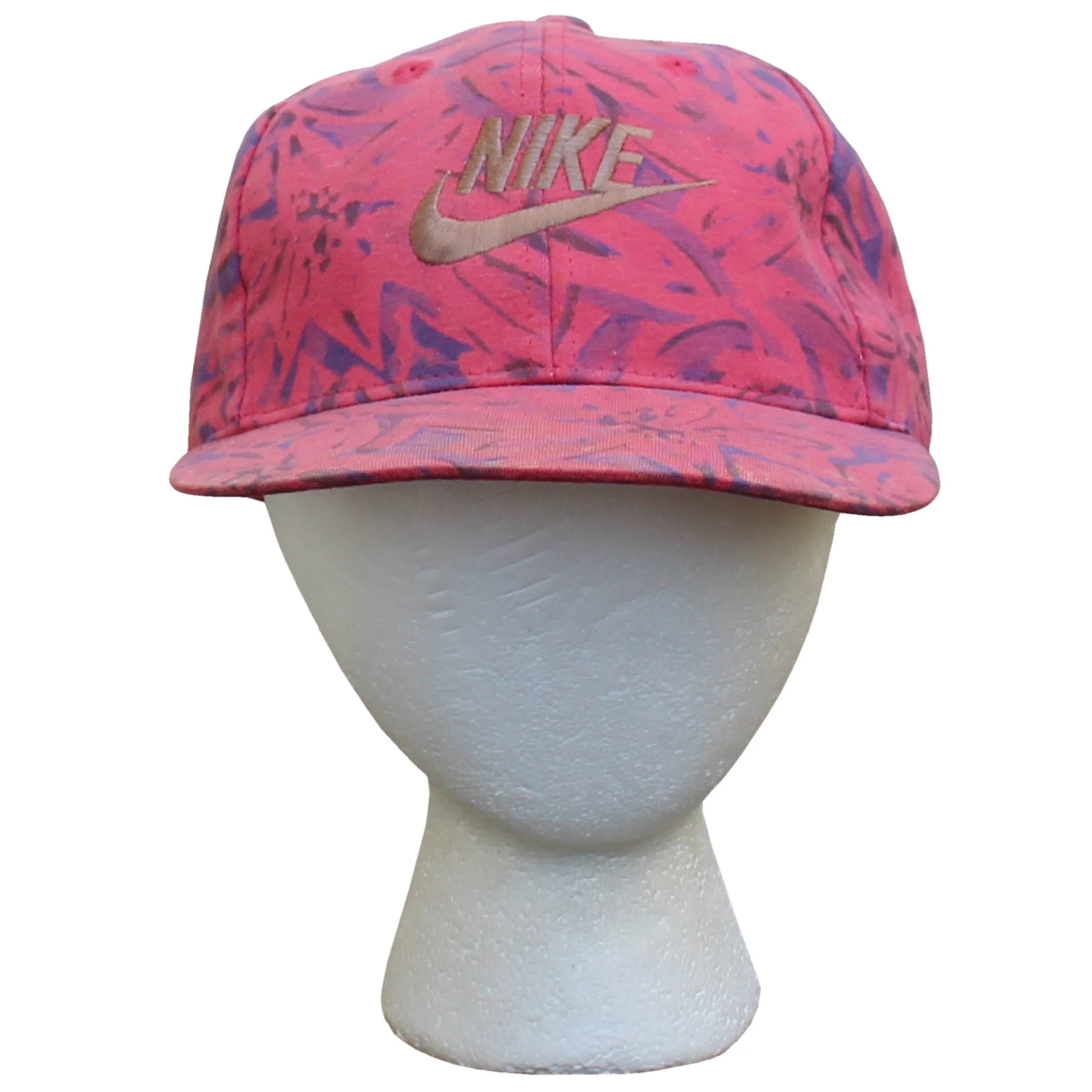 Vintage Nike Pink / Blue / Gold Embroidered Strap Back Hat