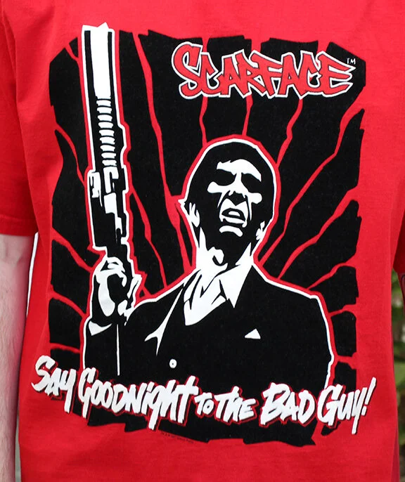Vintage Scareface Red / Black / White Felt Tony Montana T Shirt