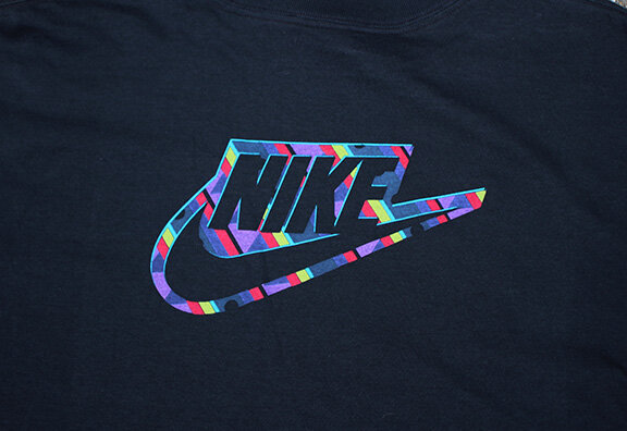 multi color nike shirt