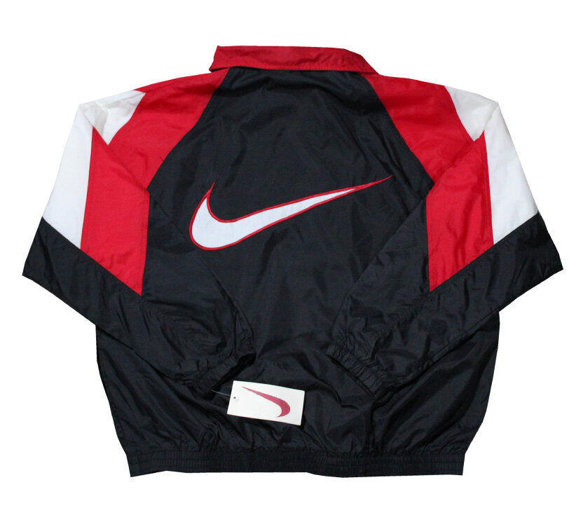 Vintage 90s Nike Big Swoosh black and red jacket
