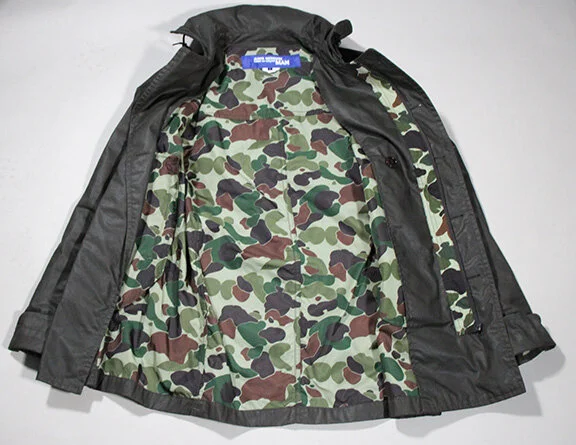 Junya Watanabe Man Comme Des Garçons Utility Trench olive and camo jacket.