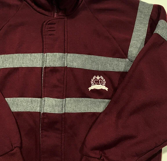 Vintage 90s Christian Dior burgundy full zip sweatshirt