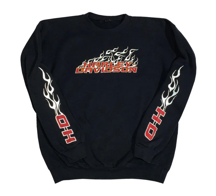 Harley Davidson Flame and 3M crew neck sweatshirt