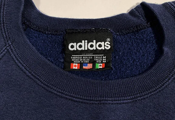 Vintage 90s Adidas Trefoil navy / White Sweatshirt.