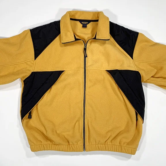 Vintage 90s Woolrich Yellow and black fleece jacket
