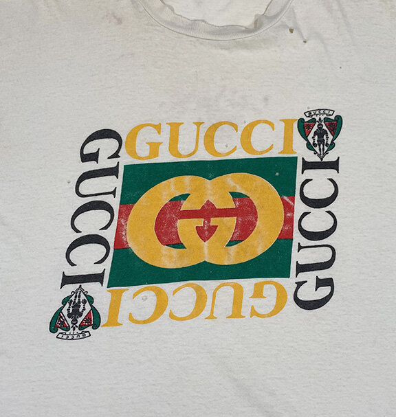 Vintage Bootleg Gucci White T Shirt (Size M) — RootsBK