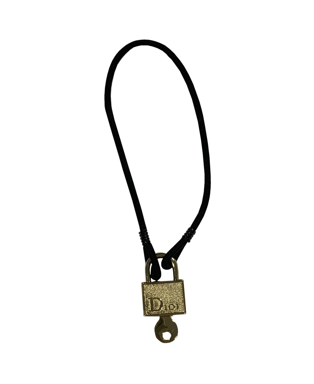 Vintage Christian Dior Gold Plated Lock And Key Choker — Roots